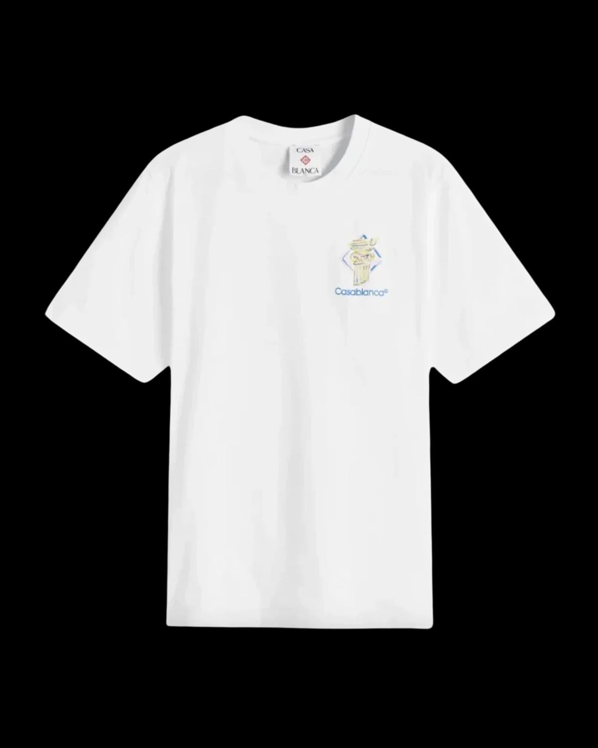 Casablanca Diamond Column T-Shirt White - front view