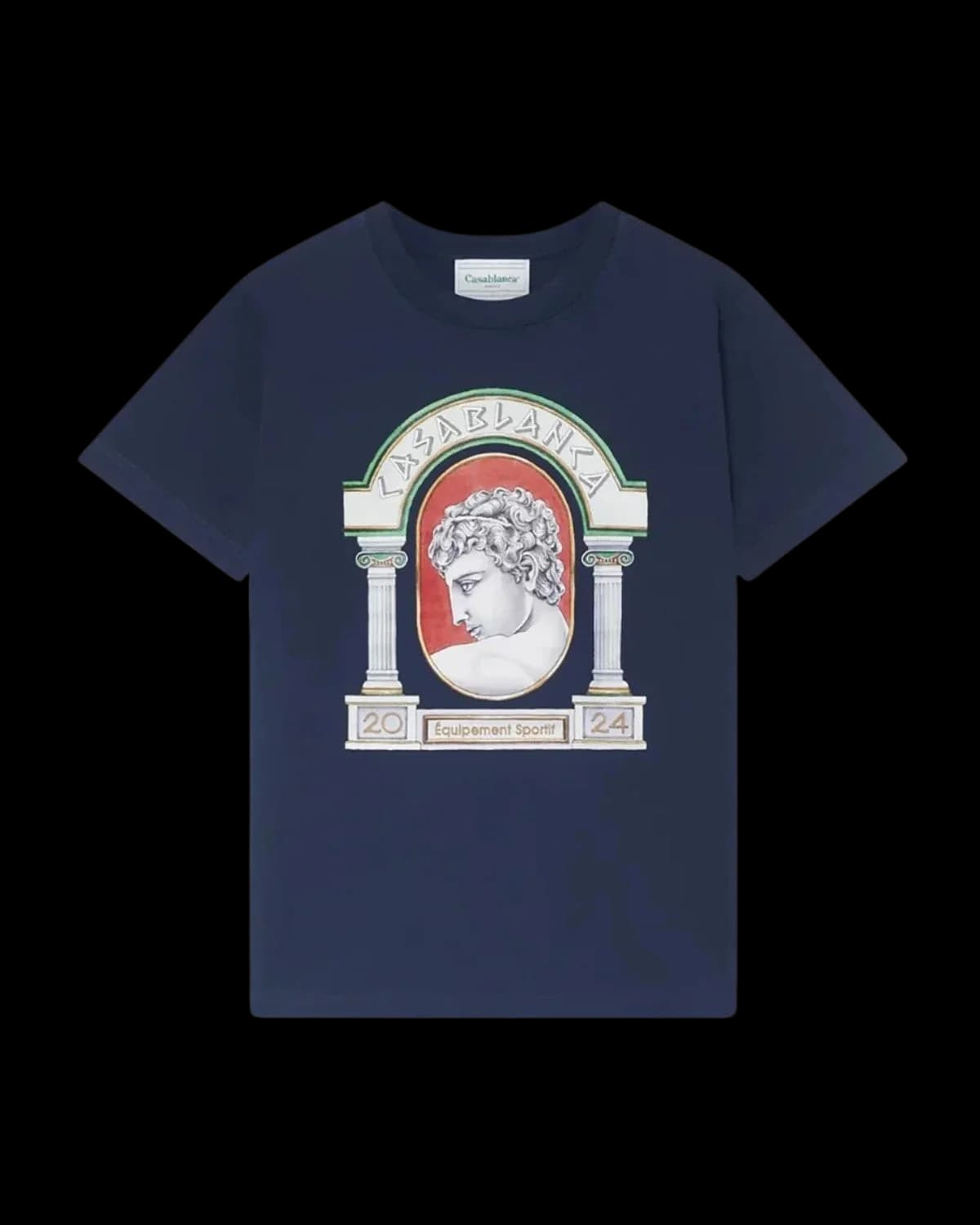 Casablanca La Médaille T-Shirt Navy - front view