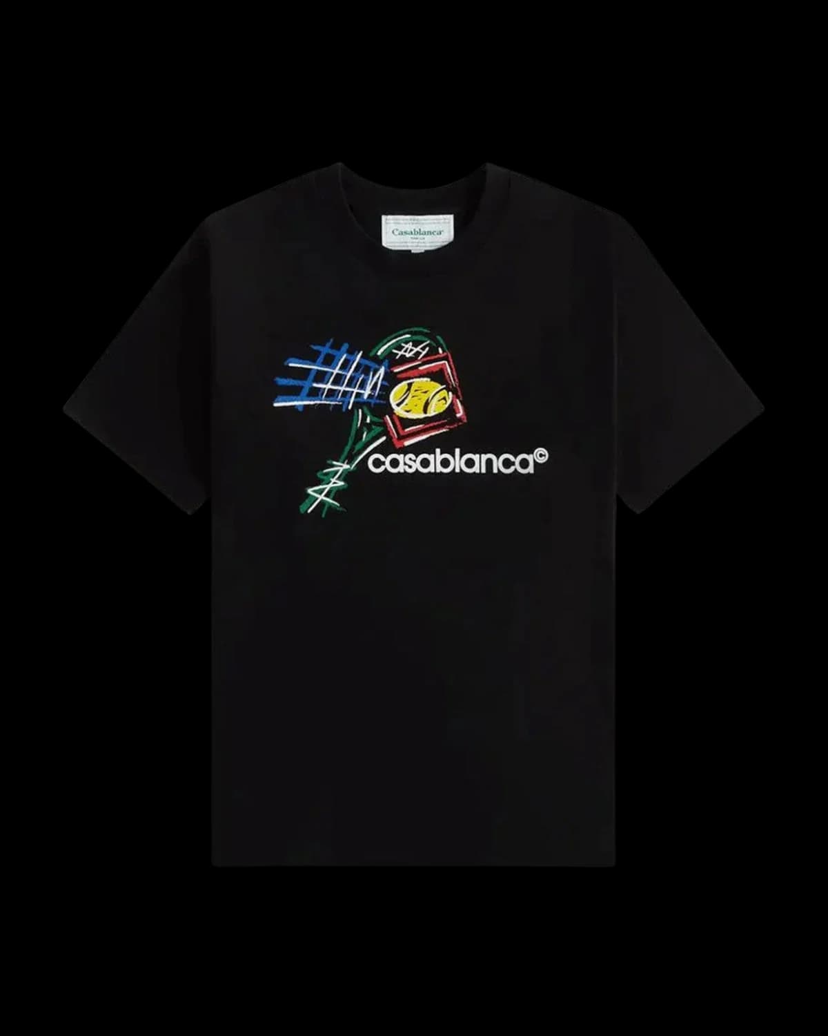 Casablanca Croquis de Tennis T-Shirt Black - front view