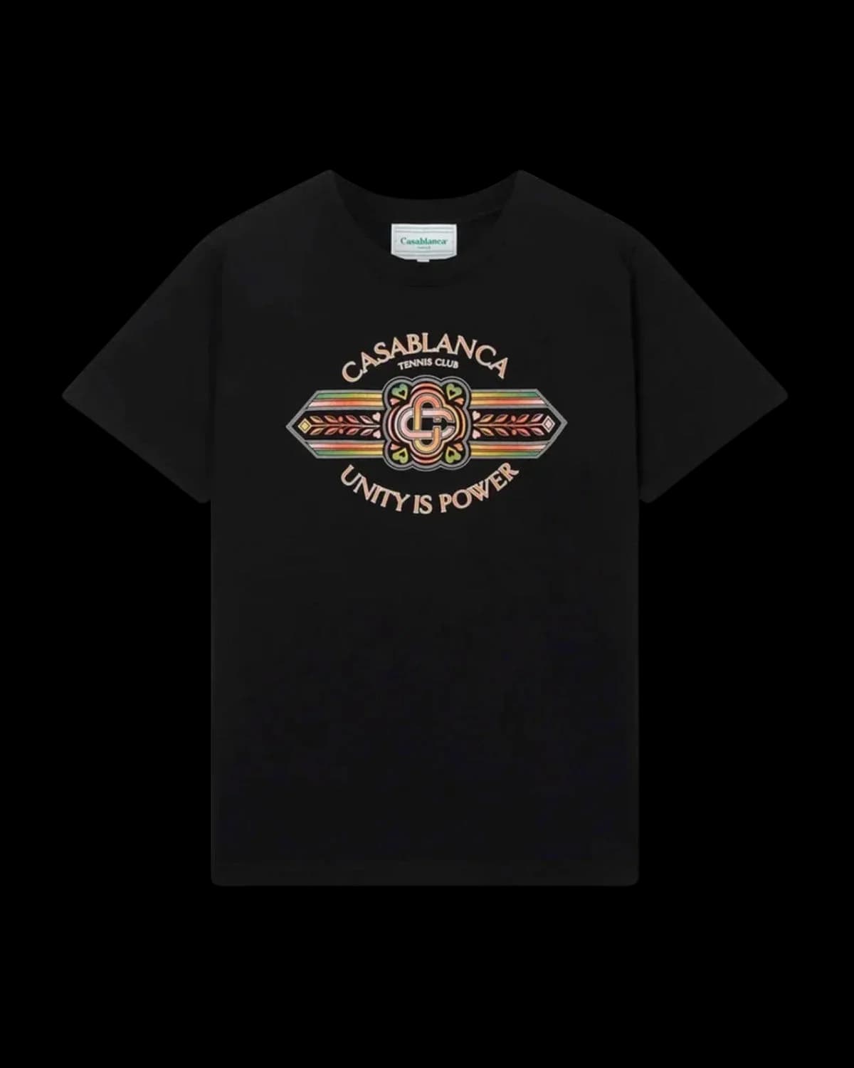 Casablanca Unity Is Power T-Shirt Black - front view