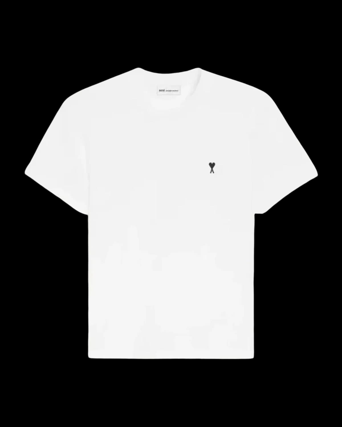 AMI Paris Ami de Coeur T-Shirt White/Black - front view