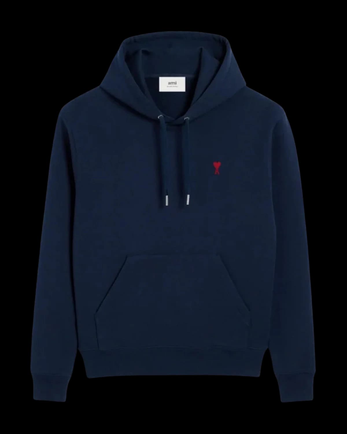 AMI Paris Ami de Coeur Hoodie Navy/Red - front view