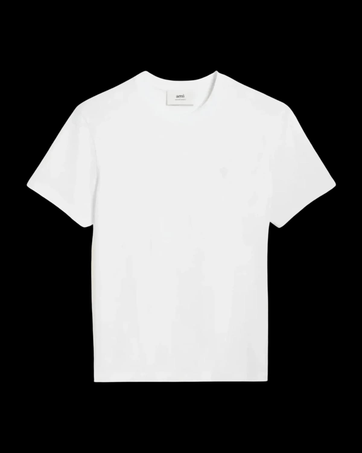 AMI Paris Ami de Coeur Embossed T-Shirt White - front view
