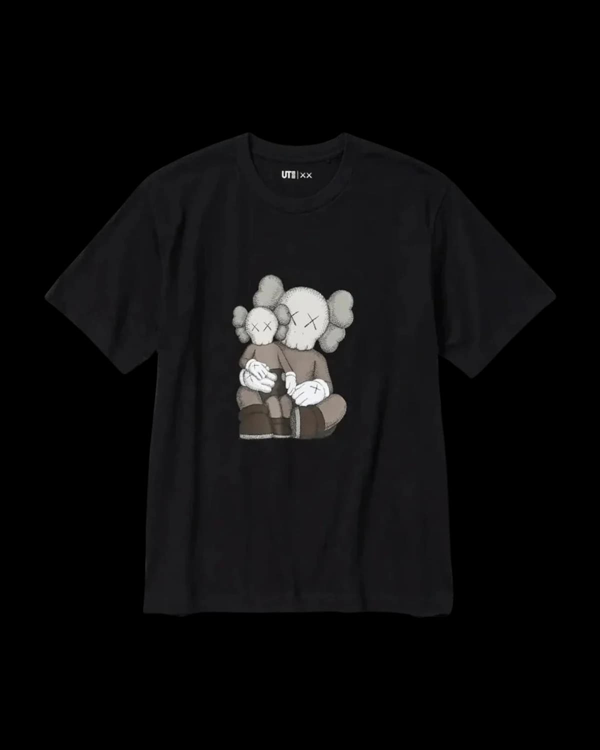 KAWS x Uniqlo UT Companion Graphic T-Shirt in Black - Front view with COMPANION graphic