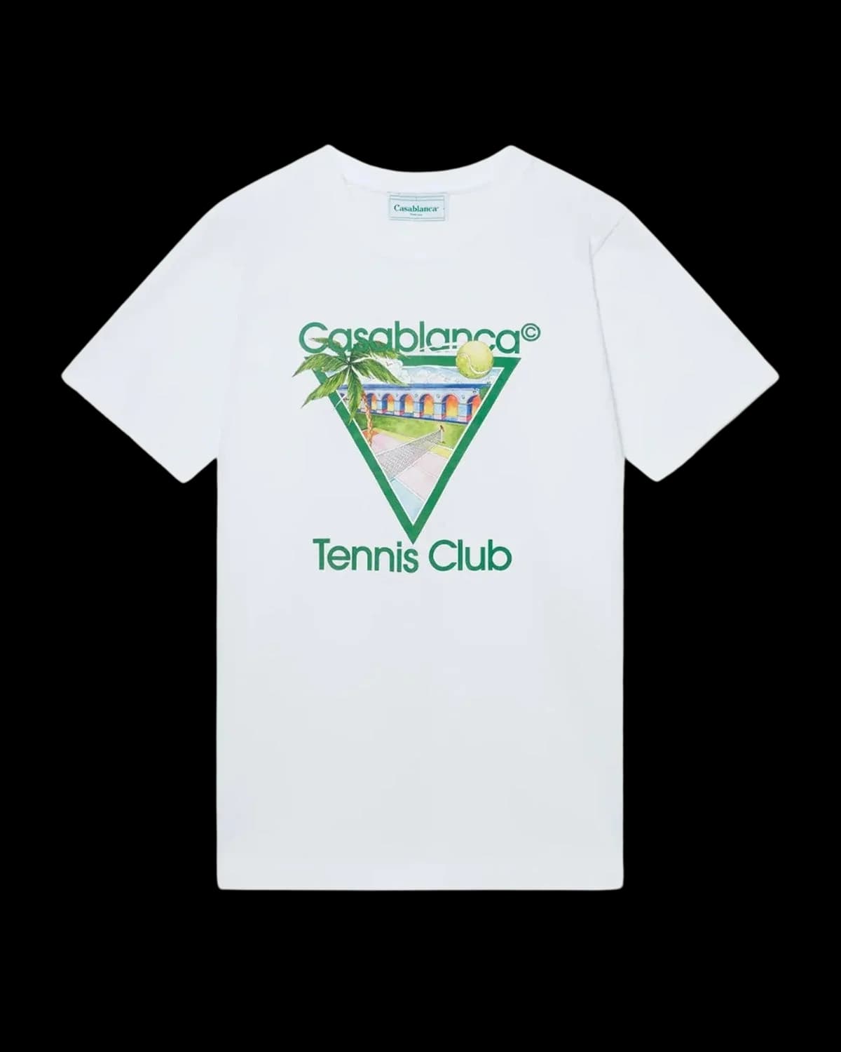 Casablanca Tennis Club Icon T-Shirt White/Green - front view