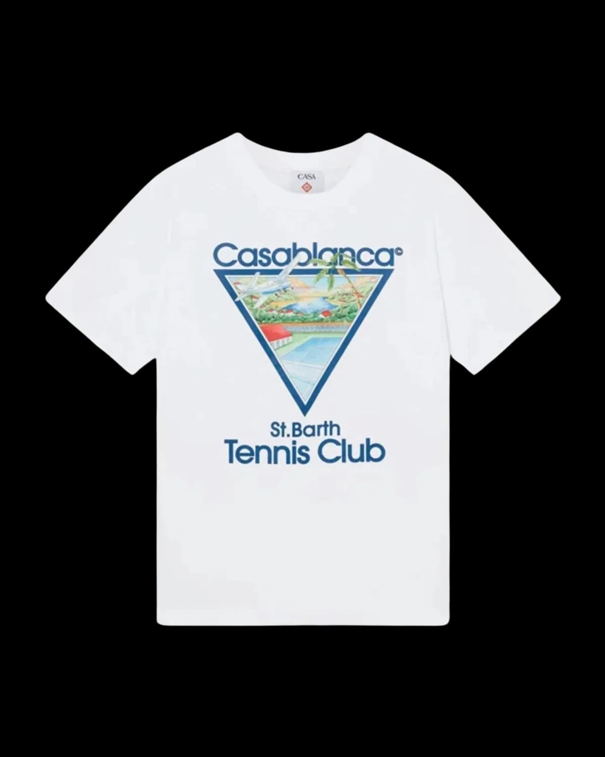 Casablanca St Barth Tennis Club Icon T-Shirt White - front view