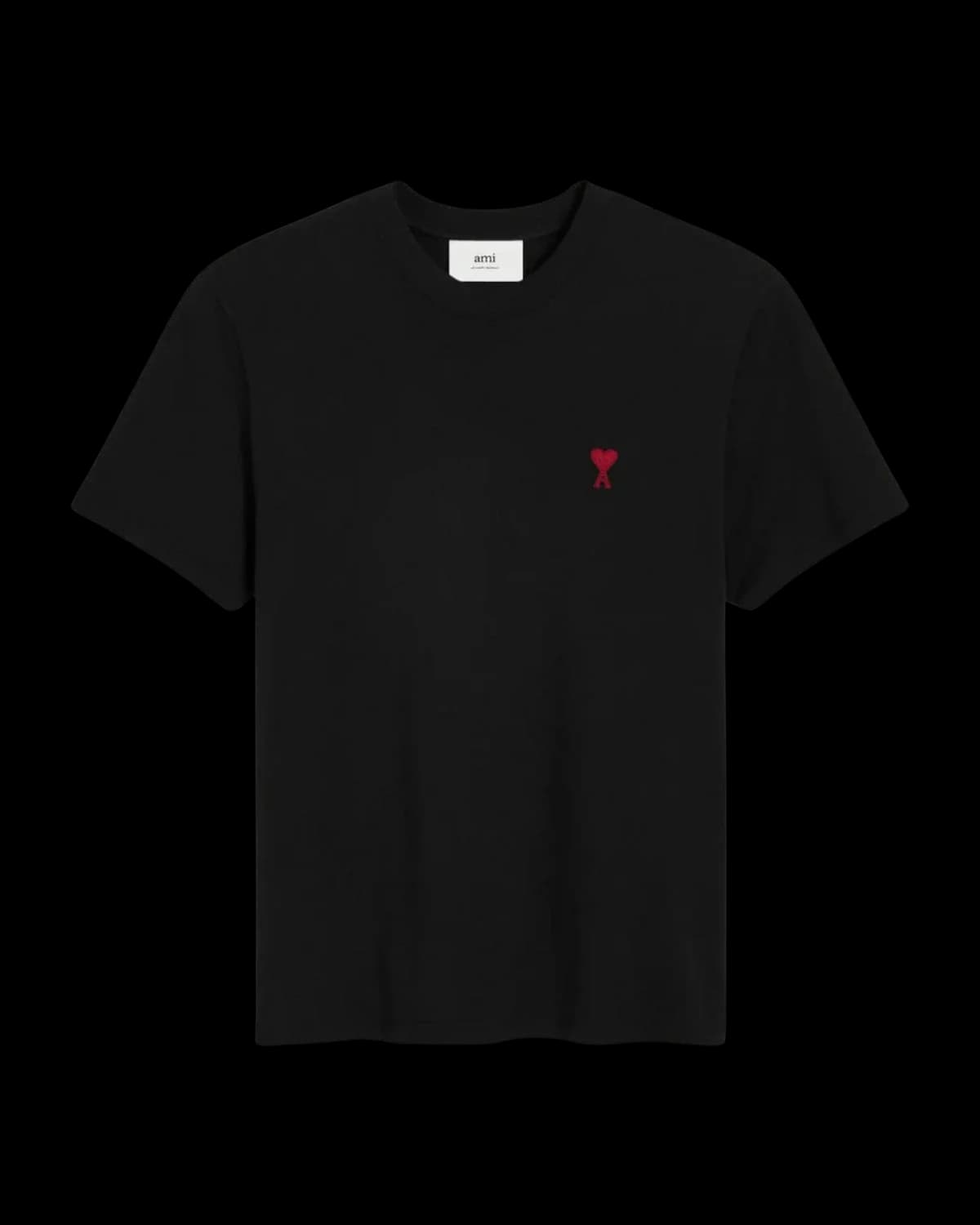 AMI Paris Ami de Coeur T-Shirt Black/Red - front view