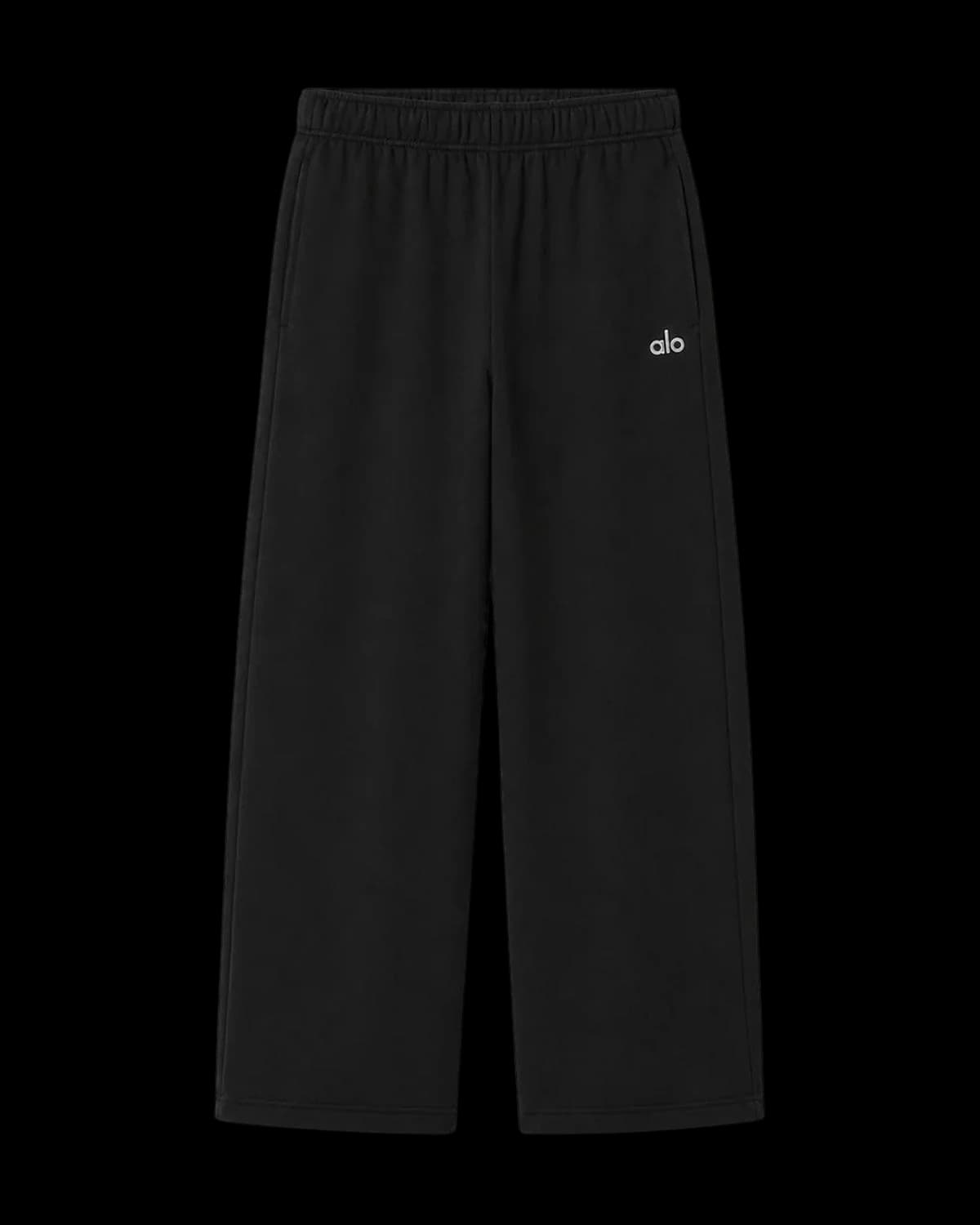 Alo Accolade Straight-Leg Sweatpants in Black - Front view