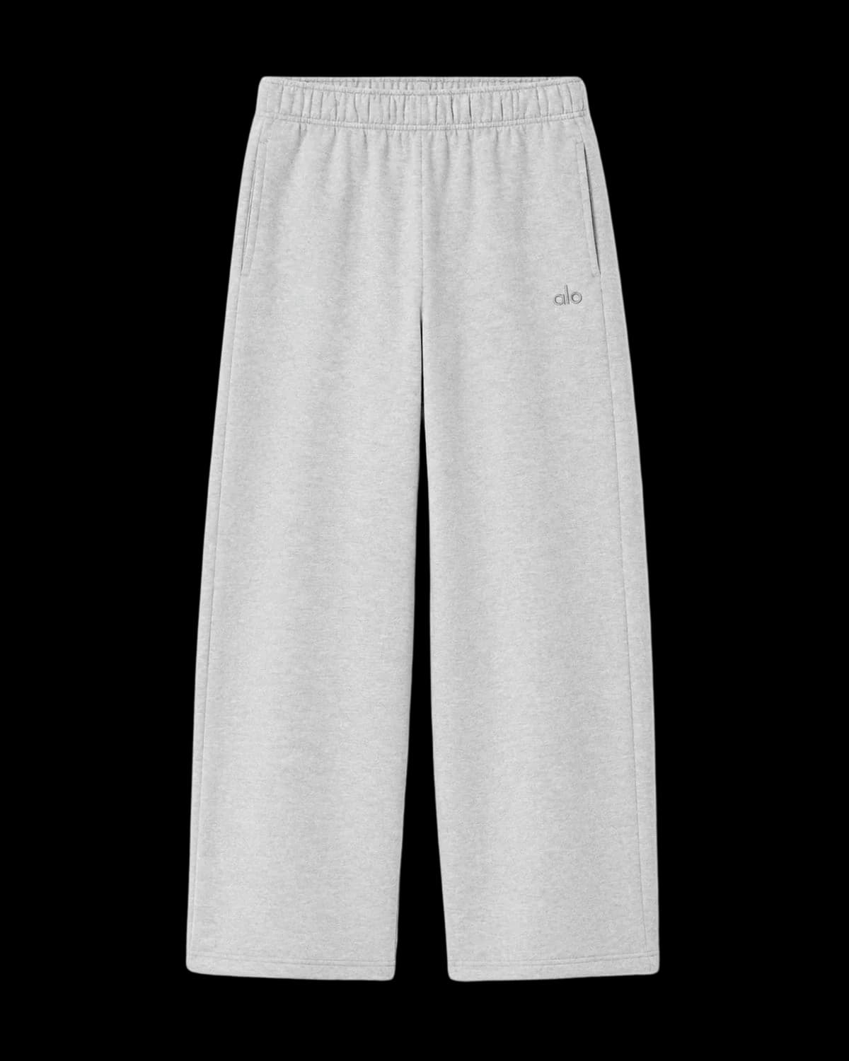 Alo Accolade Straight-Leg Sweatpants in Athletic Heather Grey - Front view