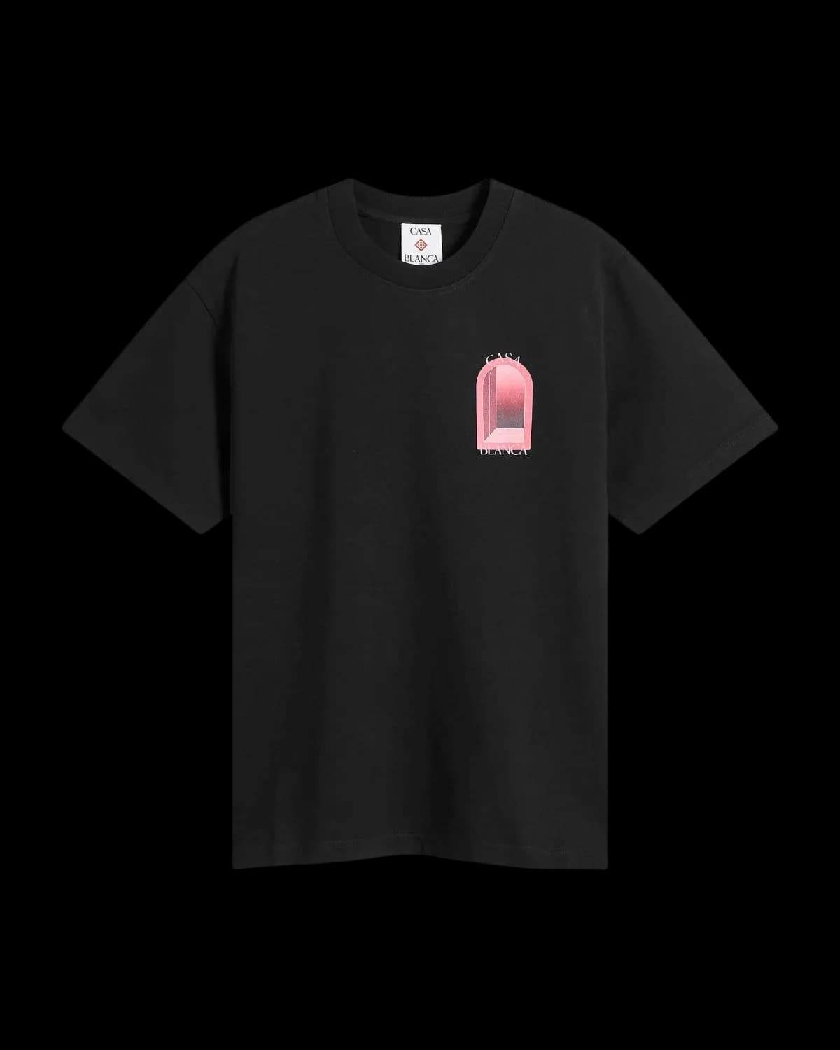 Casablanca Arches T-Shirt Black/Pink - front view