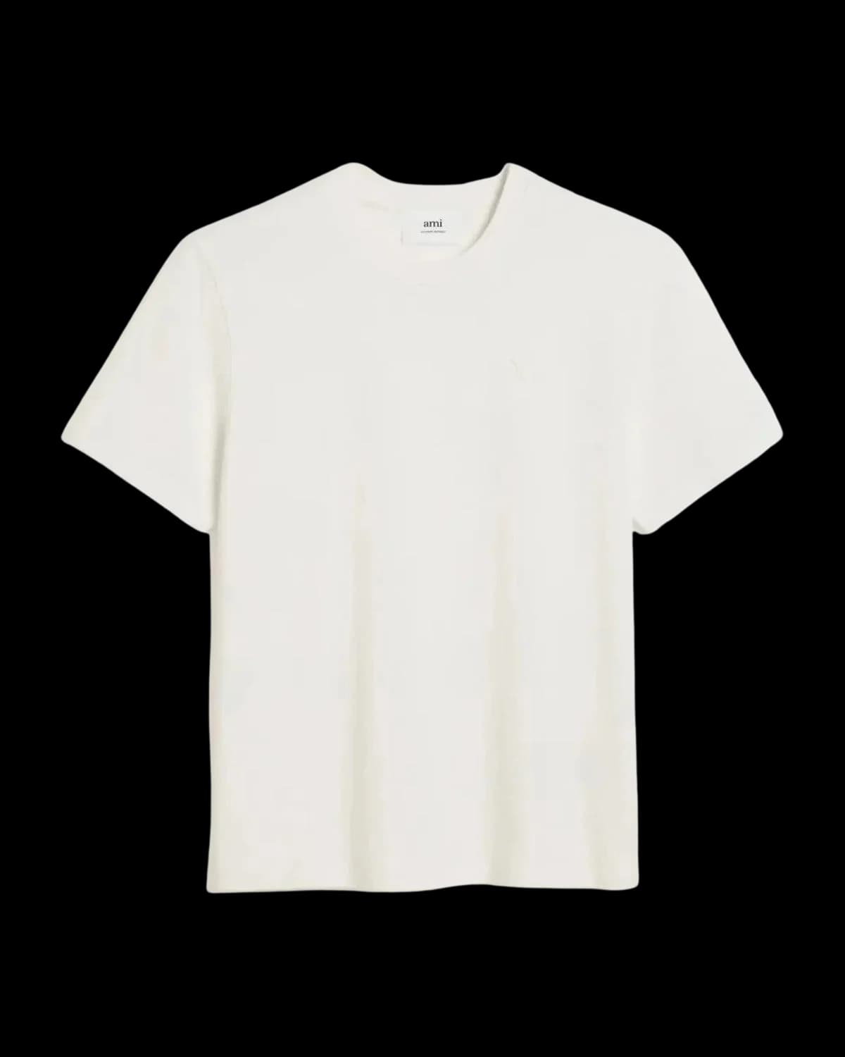 AMI Paris Ami de Coeur Embossed T-Shirt Off-White - front view