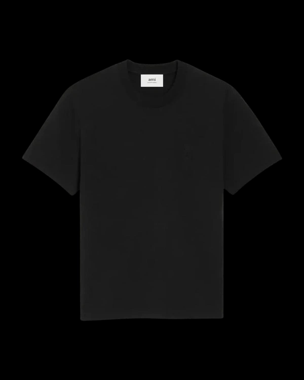 AMI Paris Ami de Coeur Embossed T-Shirt Black - front view