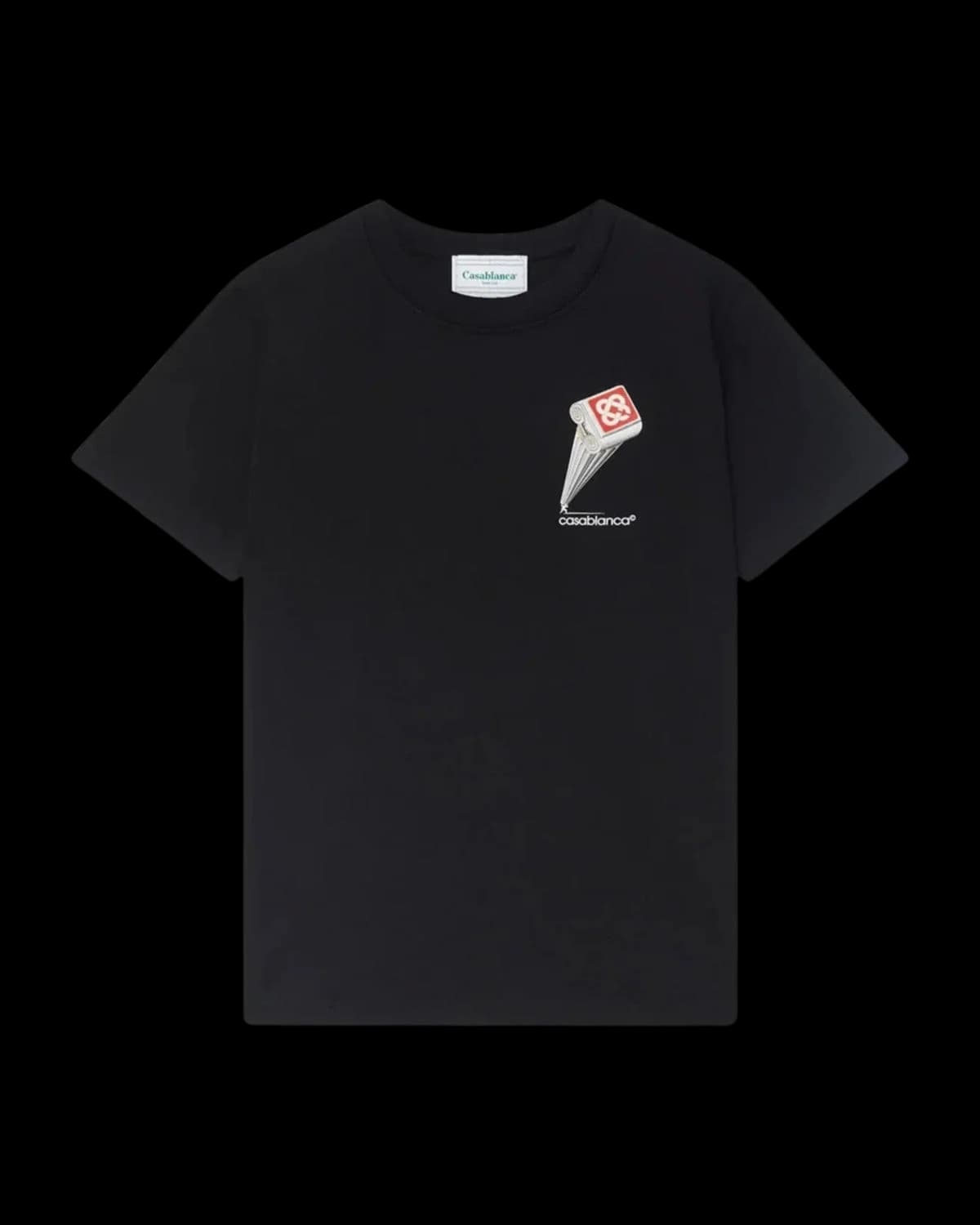 Casablanca Leaning Column T-Shirt Black - front view