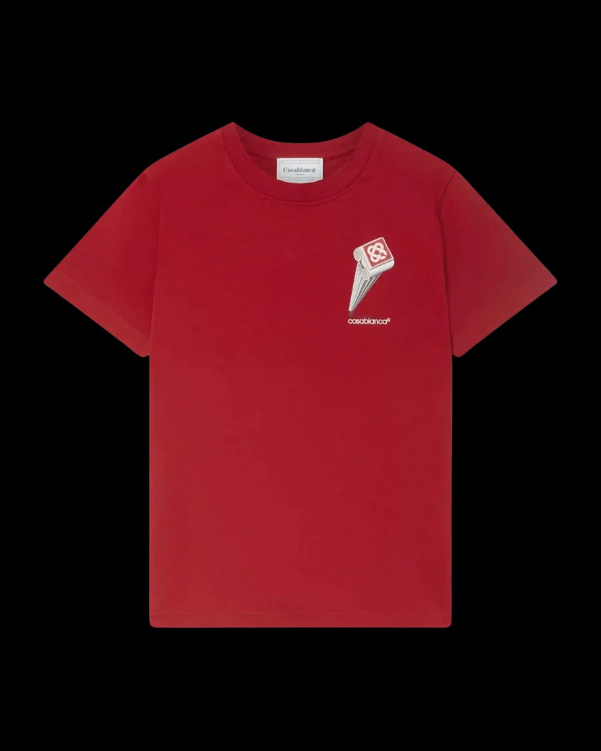 Casablanca Leaning Column T-Shirt Red - front view