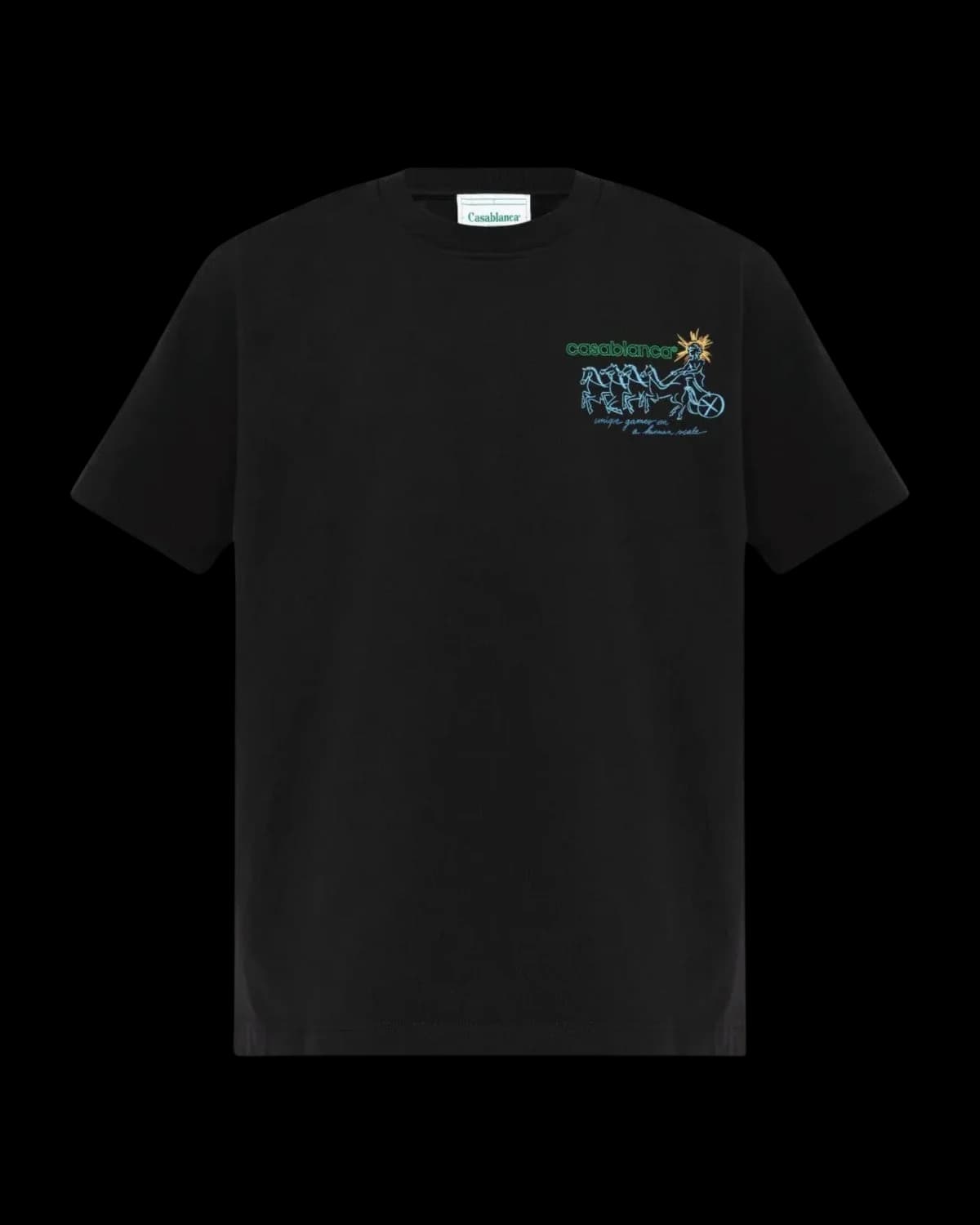 Casablanca Pentathlon T-Shirt Black - front view