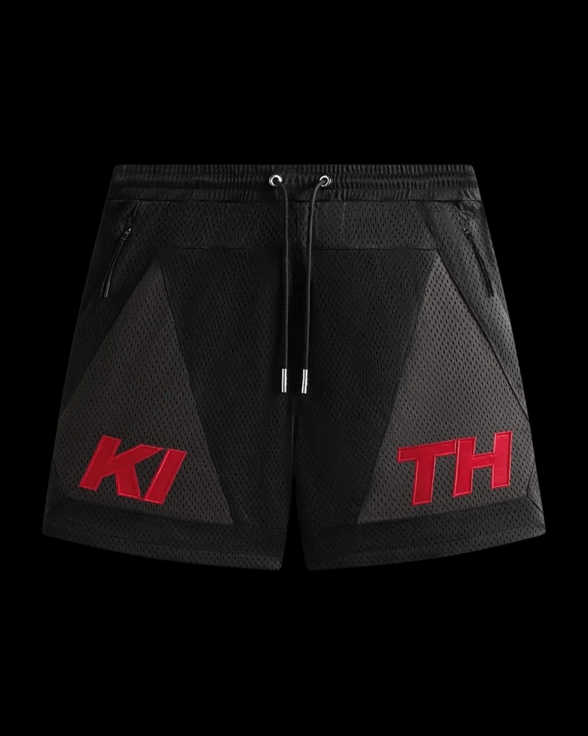 Kith Mesh Turbo Shorts Black/Red - front view
