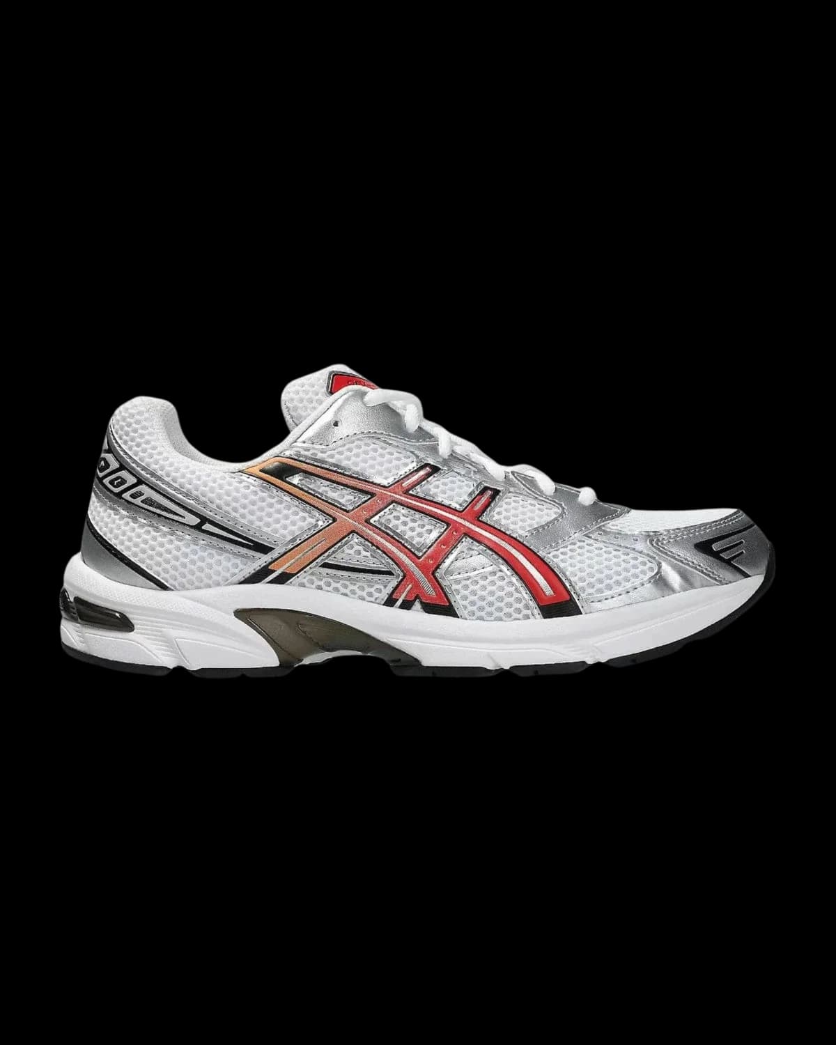 ASICS GEL-1130 White / Red Snapper Trainers - outer side view