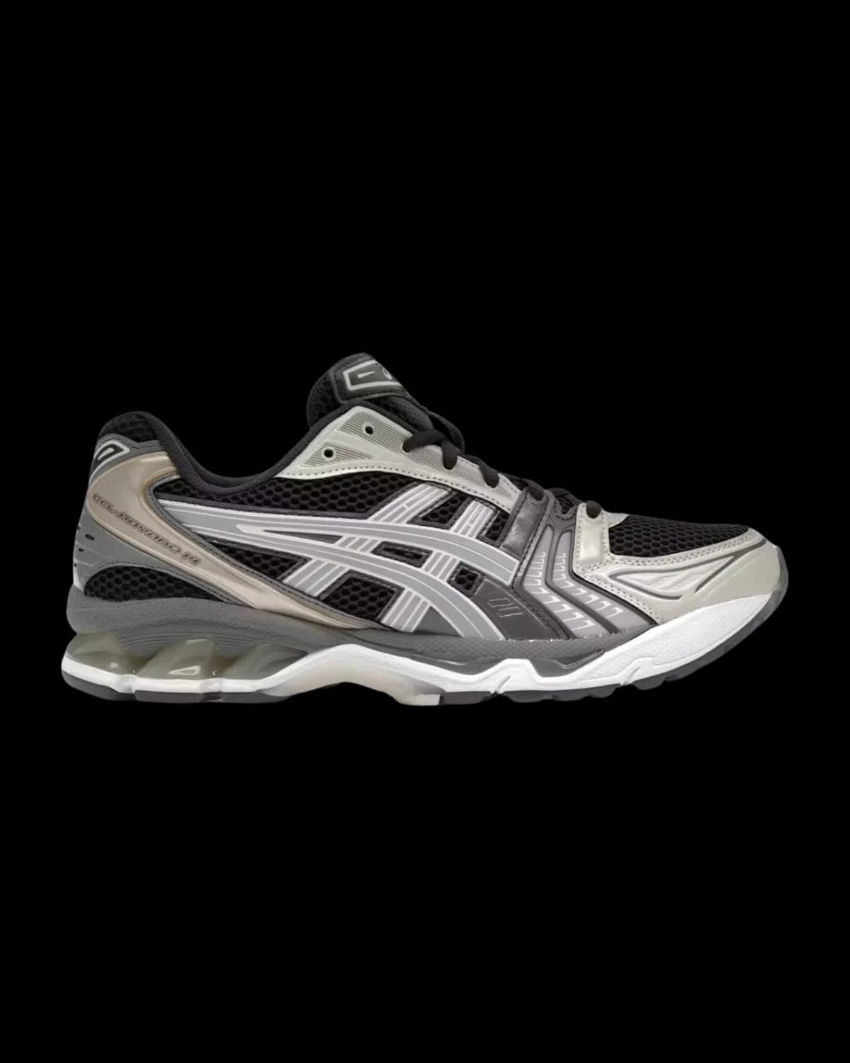 ASICS GEL-KAYANO 14 Obsidian Grey / Cement Grey Trainers - outer side view