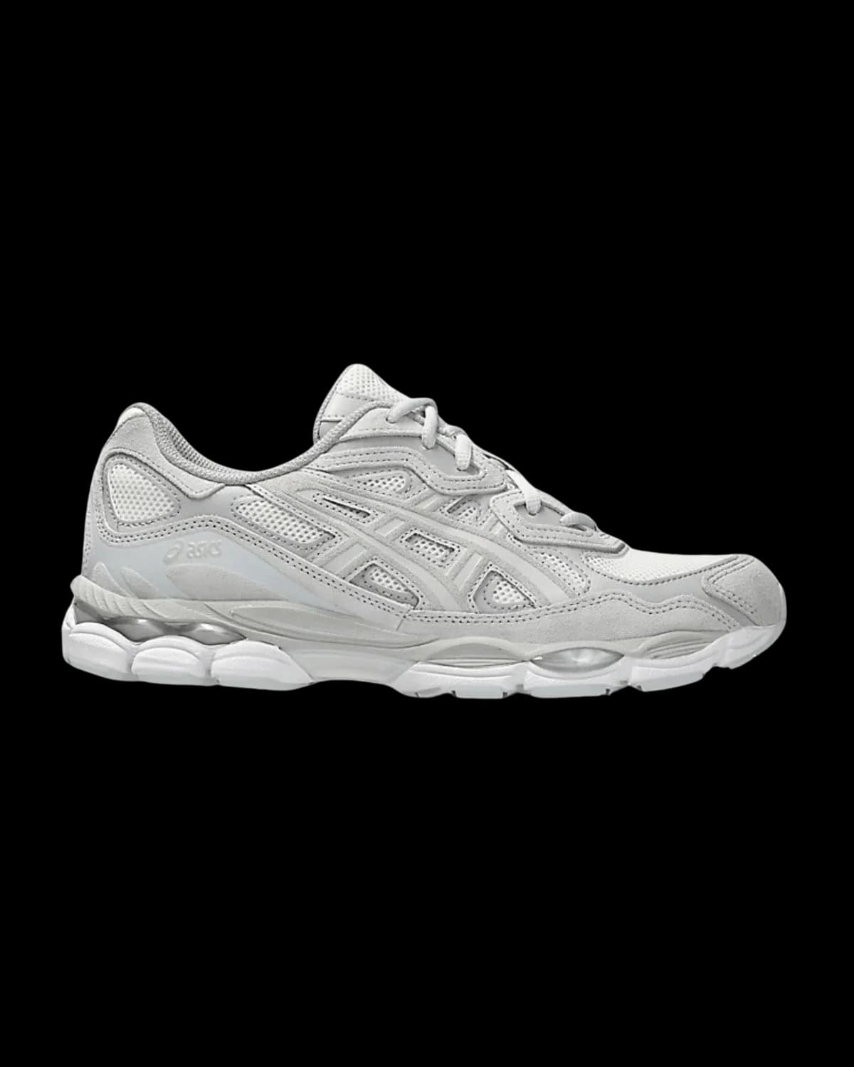 ASICS GEL-NYC Cream / Cloud Grey Trainers - outer side view