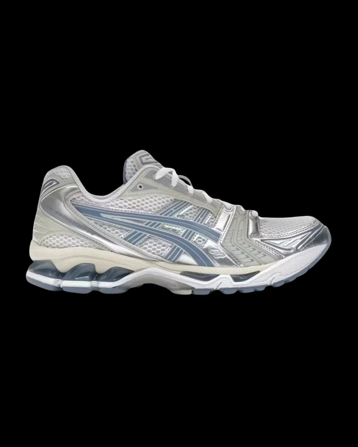 ASICS GEL-KAYANO 14 White / Light Navy Trainers - outer side view