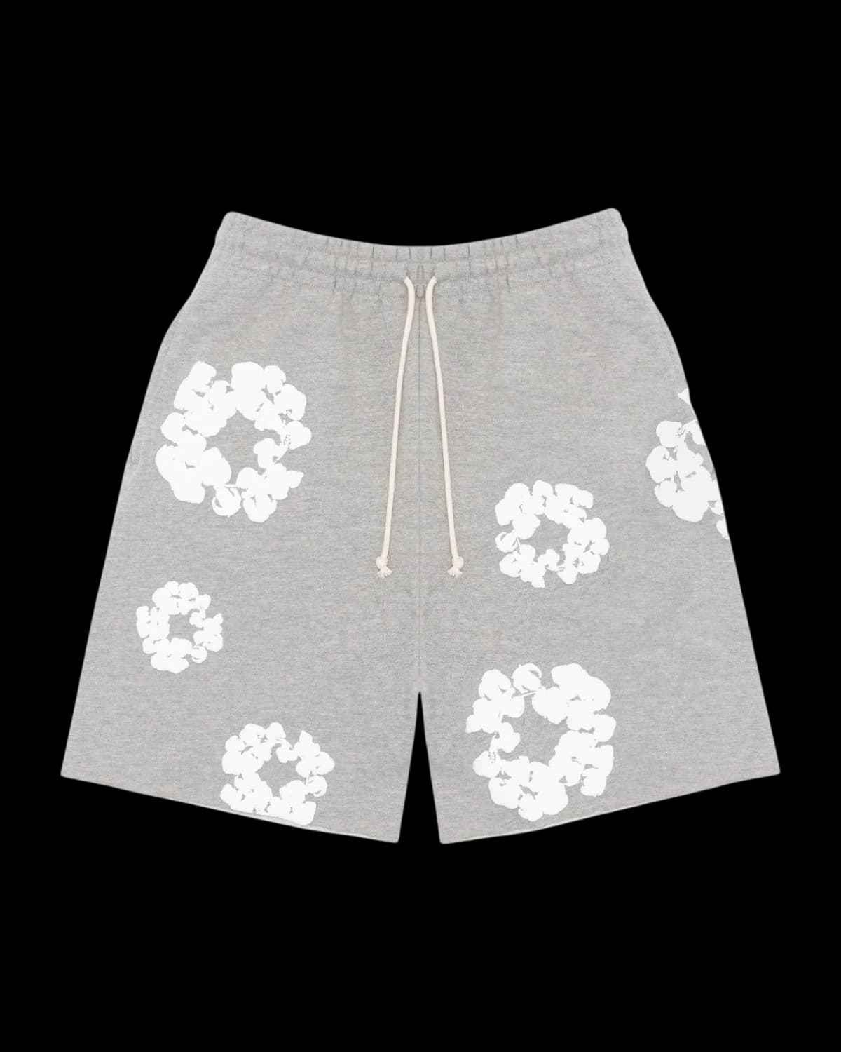 Denim Tears Cotton Wreath Sweatshorts Grey - front view
