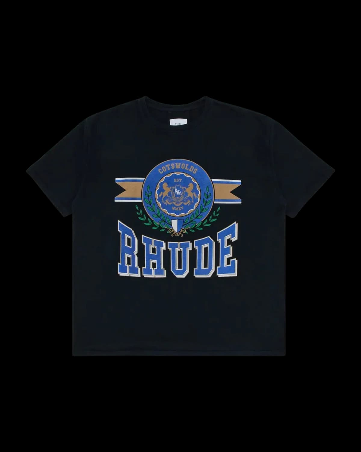 Rhude Cotswold Crest T-Shirt Vintage Black - front view