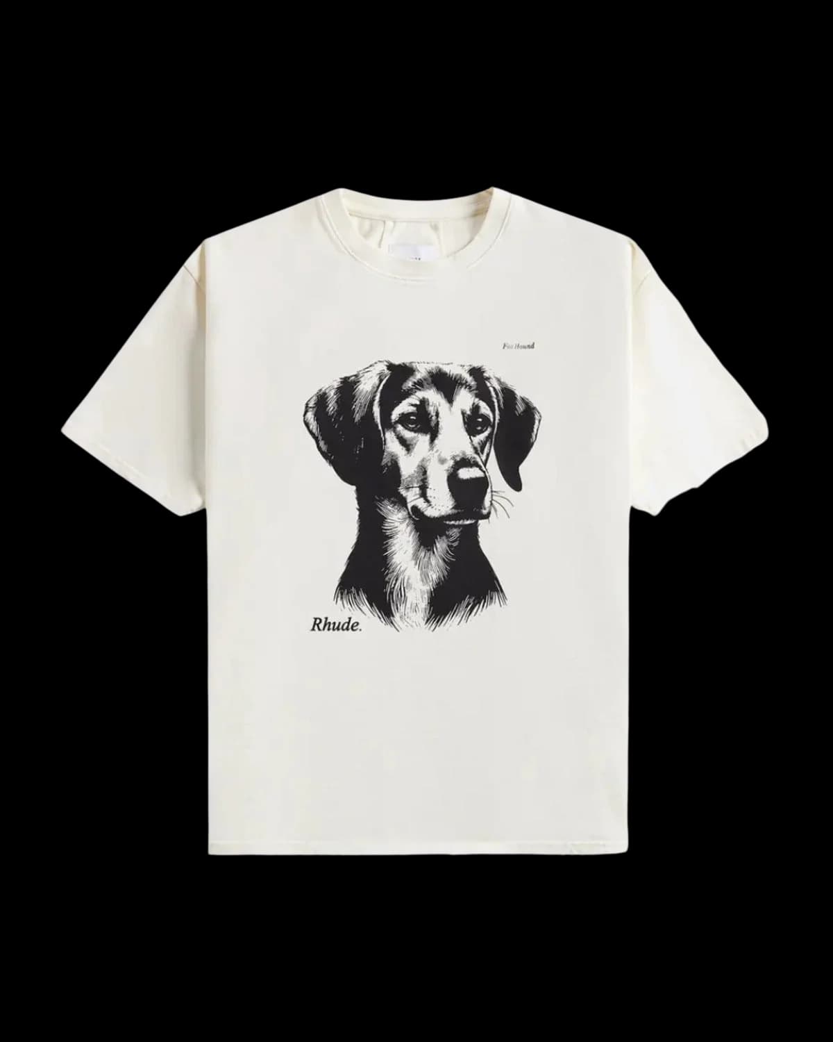 Rhude Fox Hound T-Shirt Vintage White - front view