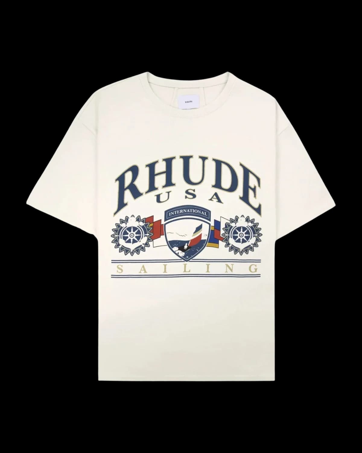Rhude USA Sailing Icon T-Shirt White - front view