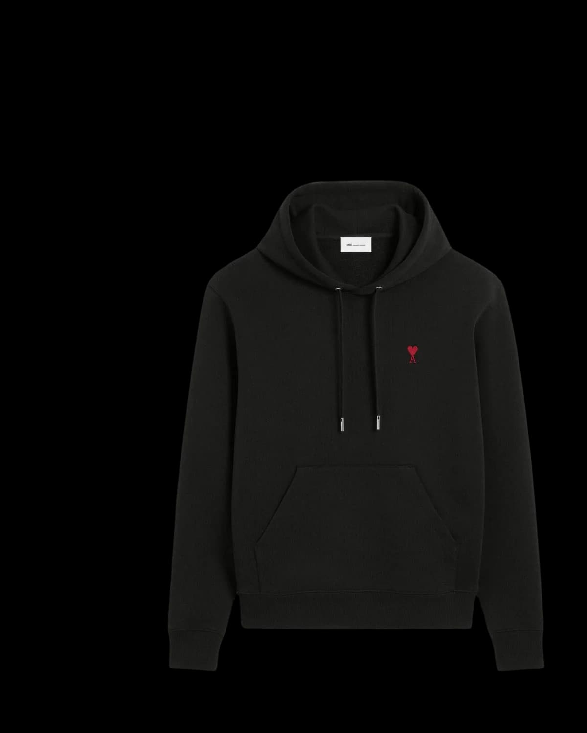 AMI Paris Ami de Coeur Hoodie Black/Red - front view