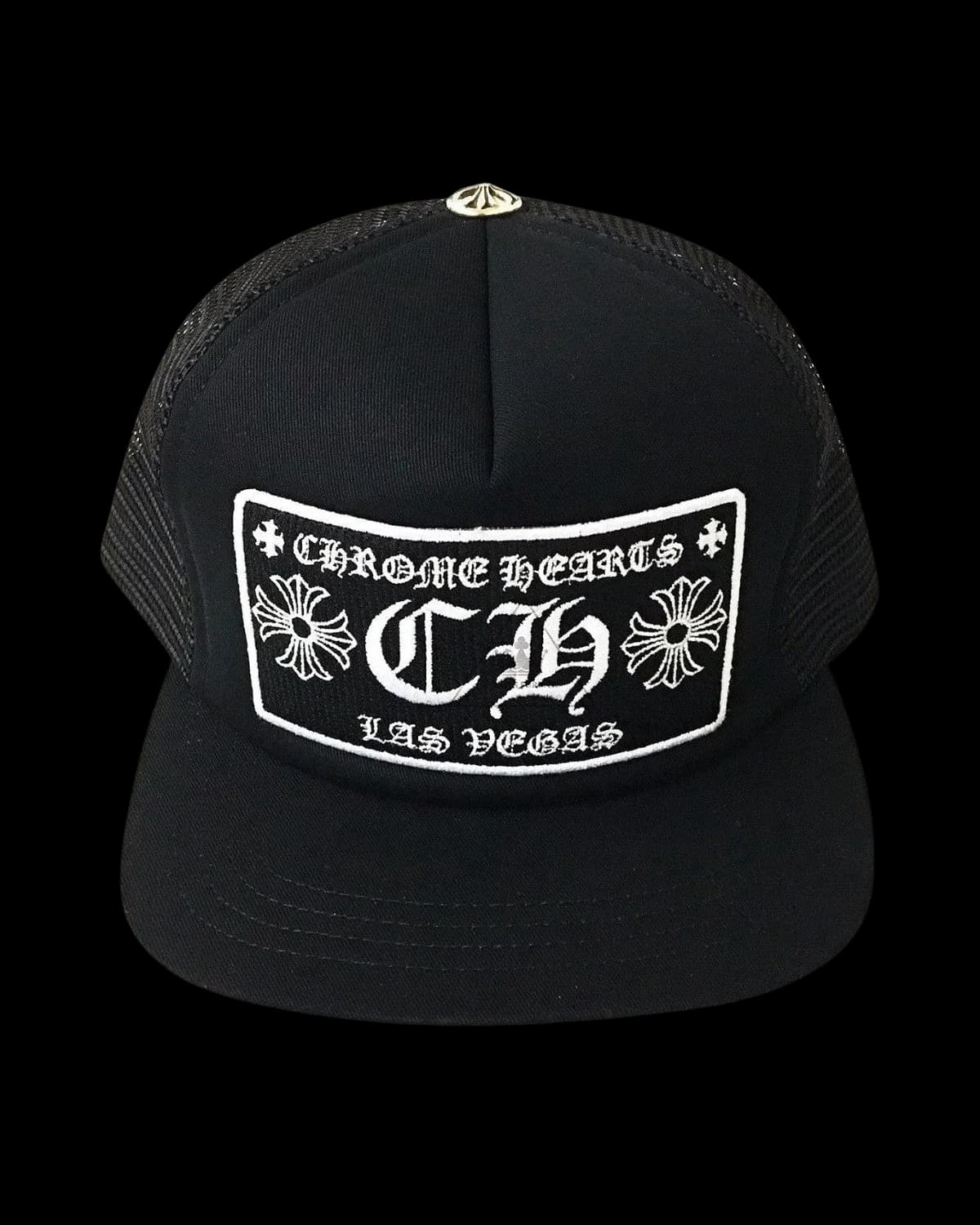 Chrome Hearts CH Las Vegas Trucker Cap Black - front view