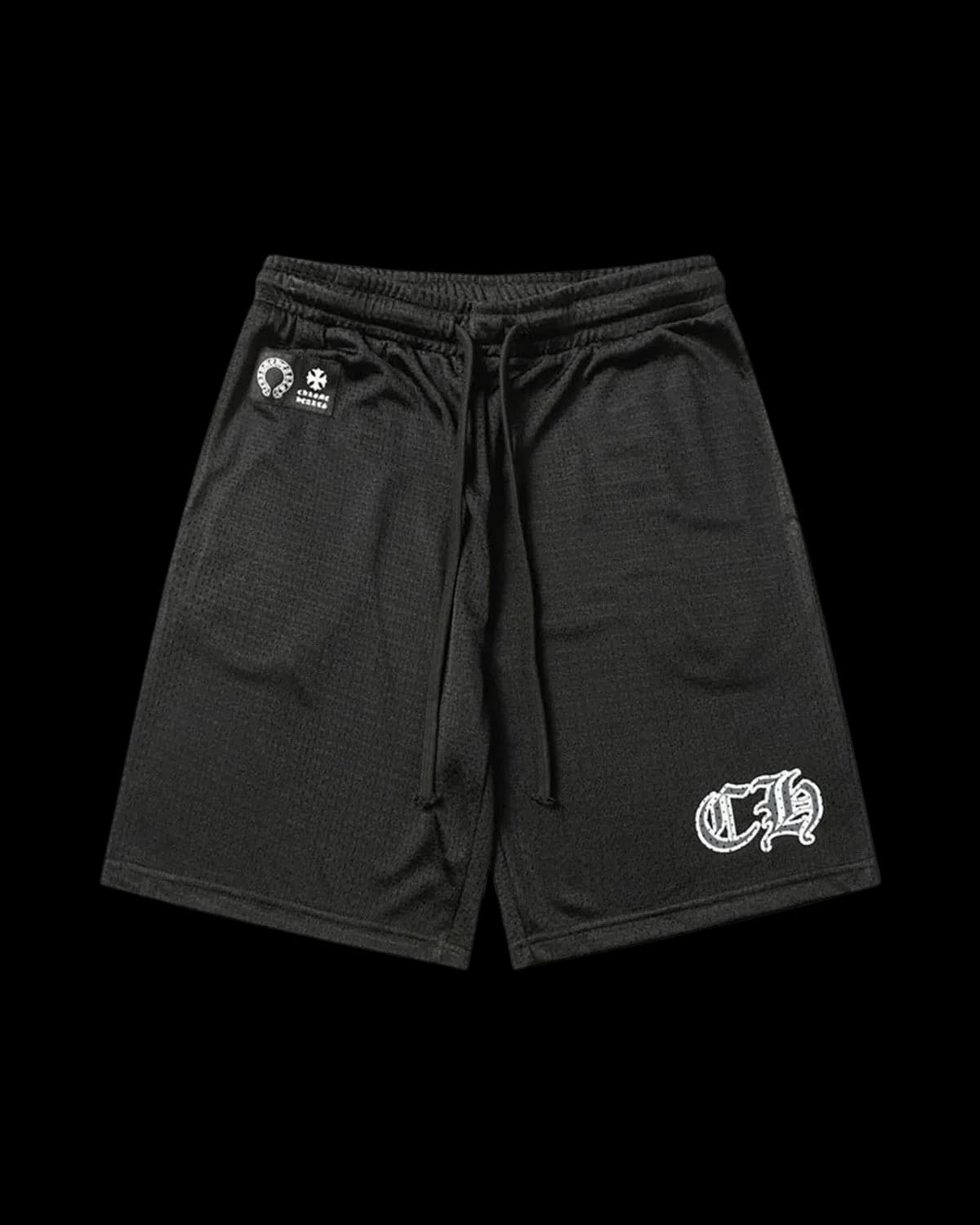 Chrome Hearts Mesh Warm-Up Shorts Black - front view