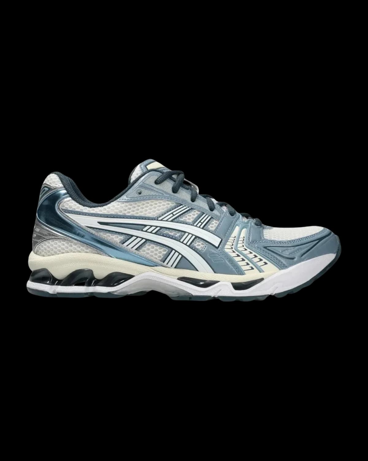 ASICS GEL-KAYANO 14 Cream / Raw Indigo Trainers - outer side view