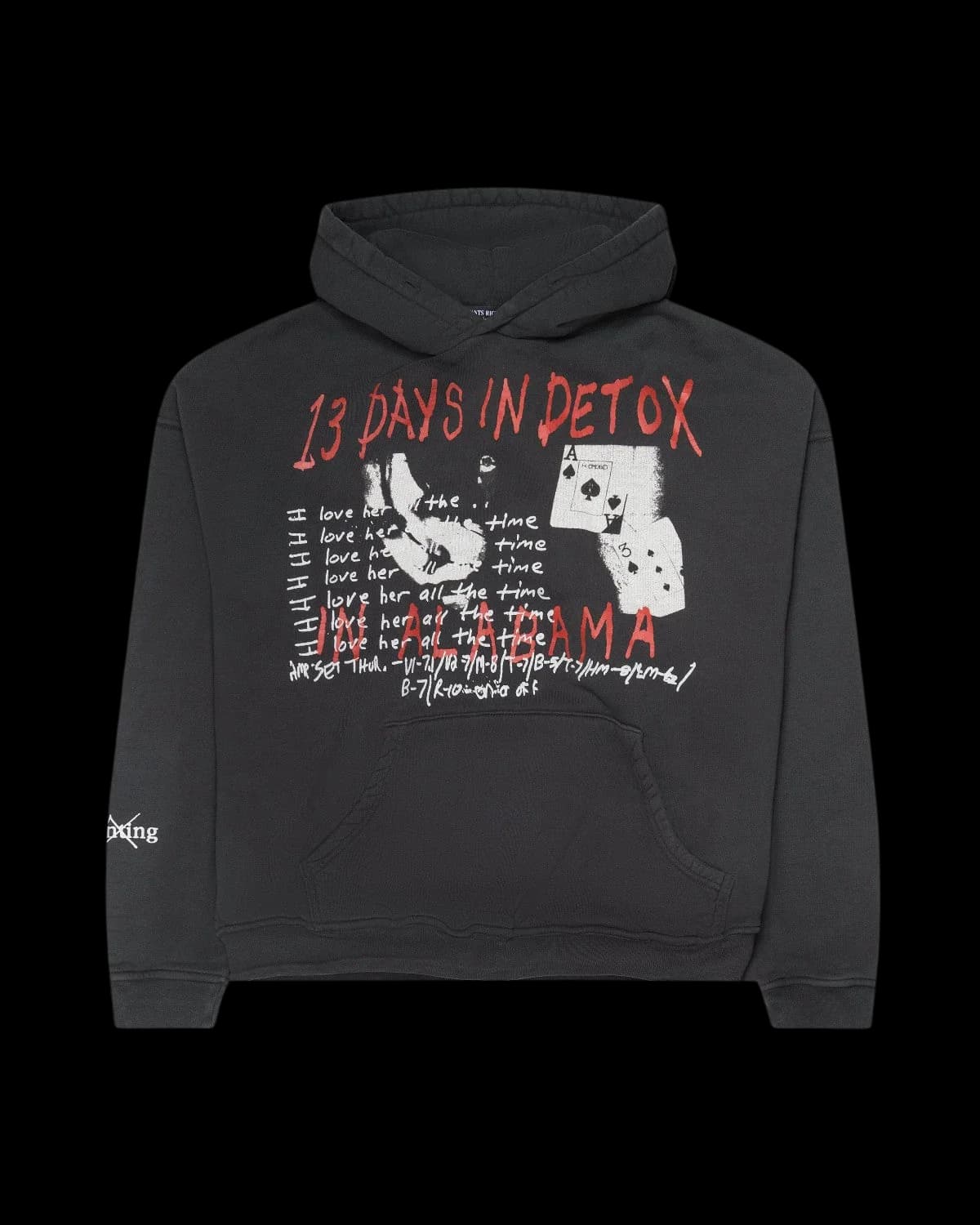 Enfants Riches Déprimés 13 Days in Detox Hoodie Faded Black - front view